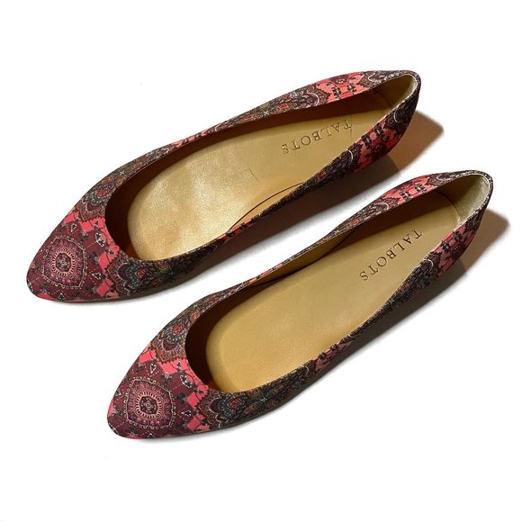 Talbots Shoes - Talbots Silk Paisley Ikat Pointed Flats 8 NWOT
